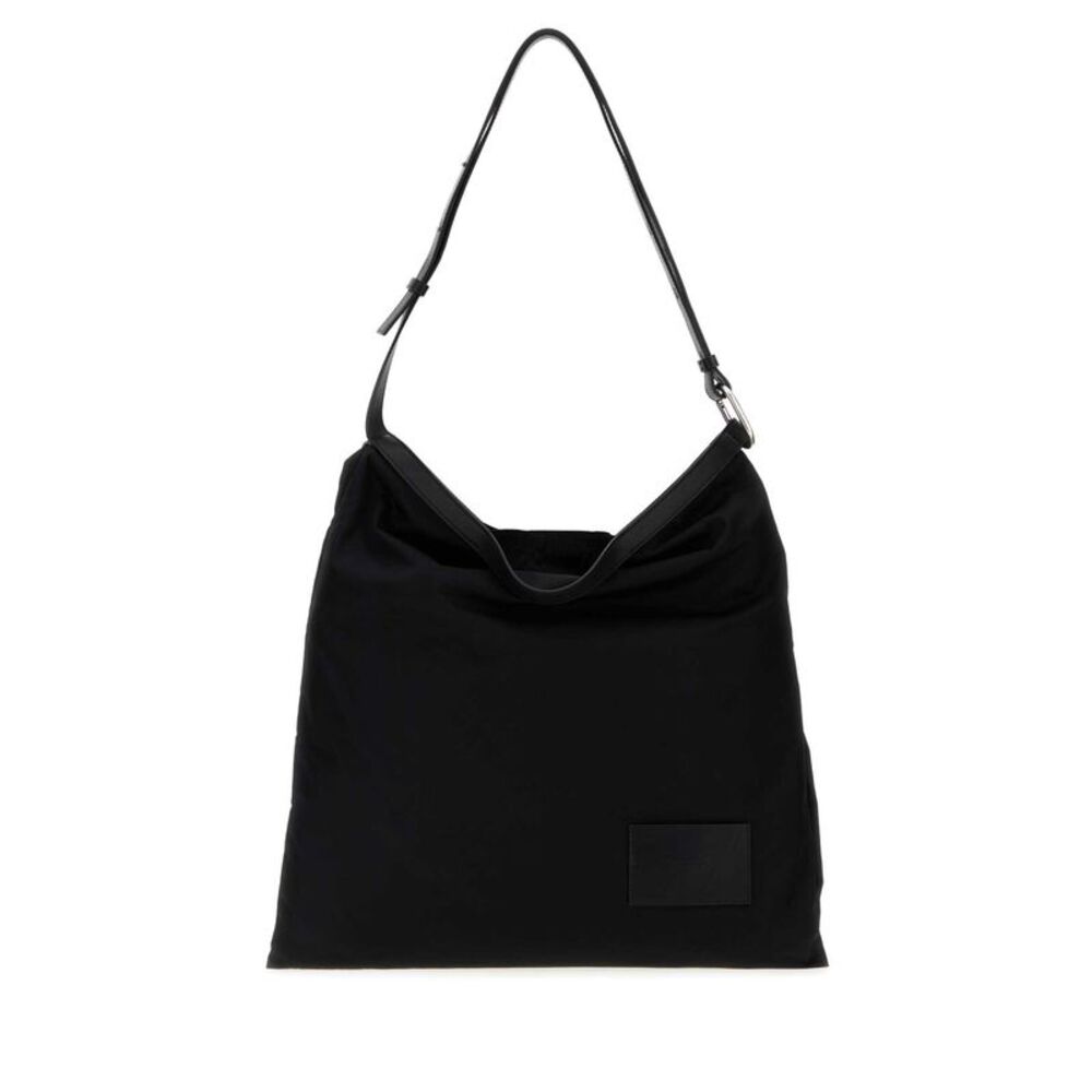 Jil Sander Men Black Canvas Soft Rolled Shopping Bag